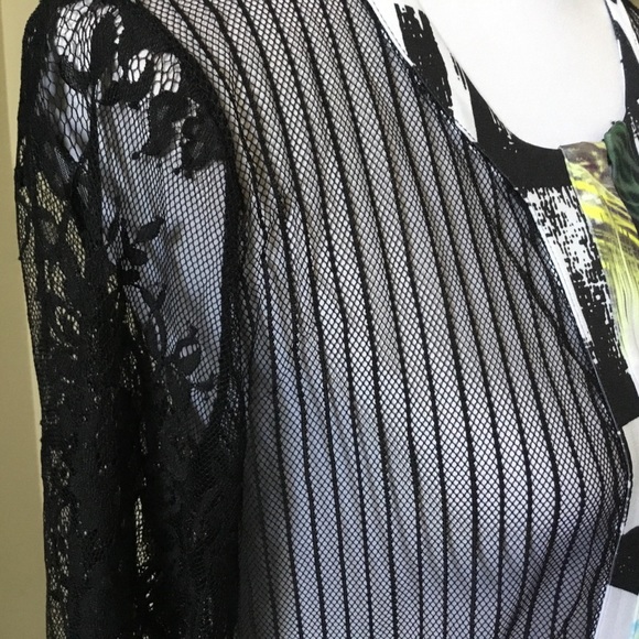 MONA LEAH COUTURE Paris black sheer lace jacket M - Picture 4 of 7
